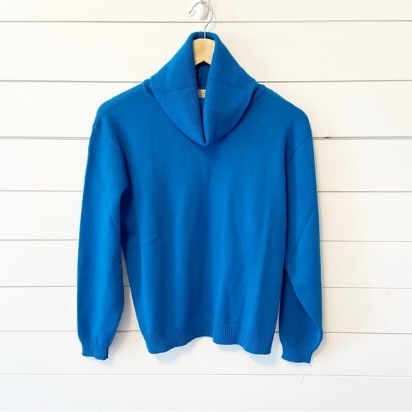 Vintage 70’s Pendleton | Pure Virgin Wool Blue Turtleneck Sweater Size Large - Picture 1 of 8